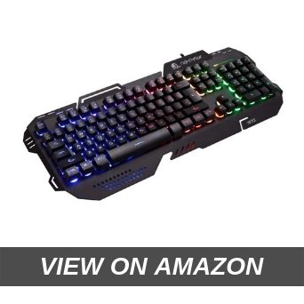 Night Hawk Nk101 FPS Gaming Keyboard with 3 Colour Changeable LED and 19 Anti-Ghosting Keys (Metallic Series), Black
