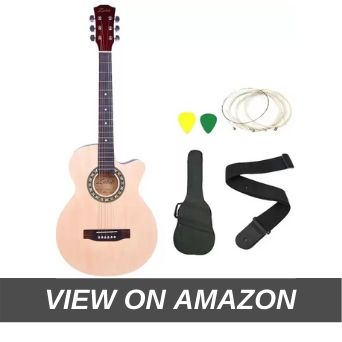 Zabel Elletra Series Acoustic Guitar With Truss Rod, Natural, Combo With Bag, Strap, One Pack Strings And Picks