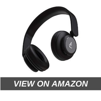boAt Rockerz 450 Wireless Bluetooth Headphone with Up to 15H Playback, Adaptive Lightweight Design, Immersive Audio, Easy Access Controls, and Dual Mode Compatibility (Luscious Black)