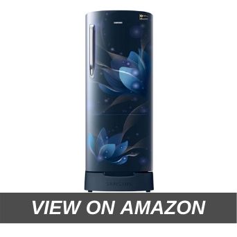 Samsung 192 L Direct Cool Single Door 5 Star Refrigerator with Base Drawer (Saffron Blue, RR20R182XU8 HL)