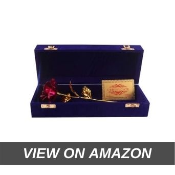 International Gift Gold Red Rose w/ Gift Box