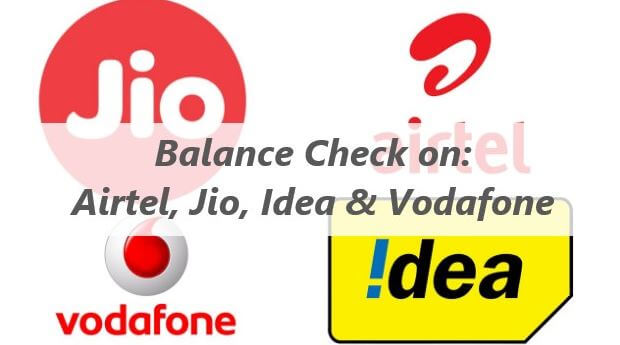 How to Check Balance for Airtel / Vodafone / Jio / Idea