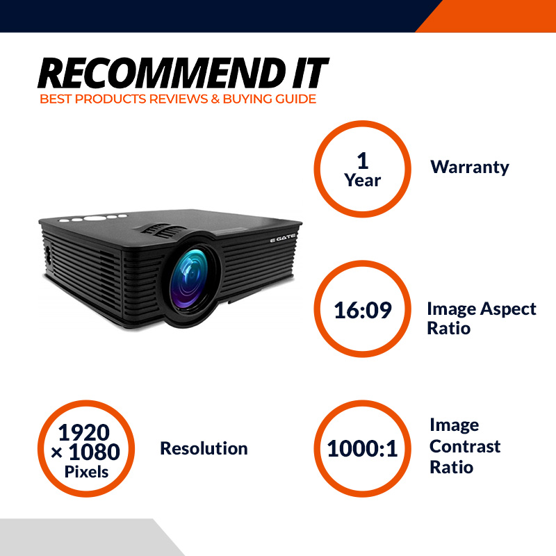 EGATE i9 MIRACAST LED HD PROJECTOR - HD 1920 X 1080 – HDMI – USB - VGA – 120 DISPLAY