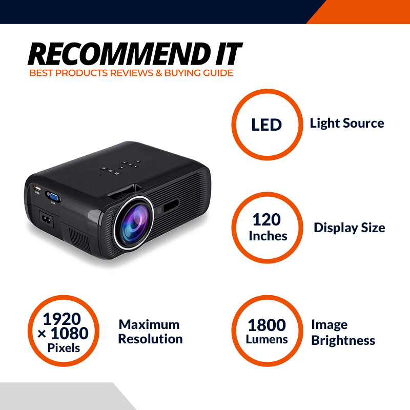 Everycom X7 LED Projector Full HD 1080P Supported