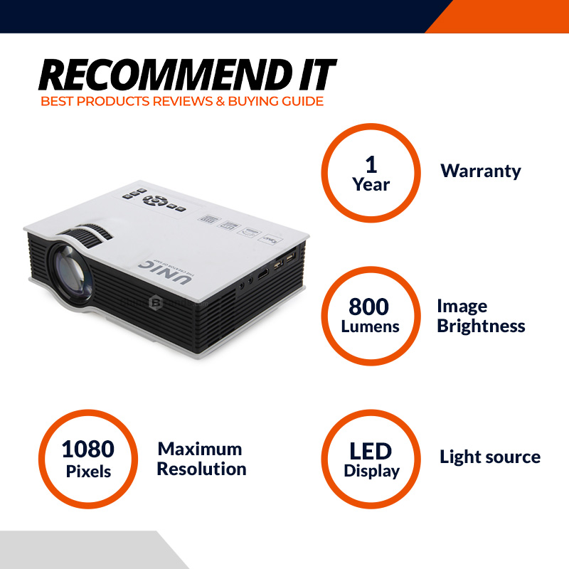Unic UC40 Has HDMI, AV, USB Ports Projector (800X480 High Resolution)