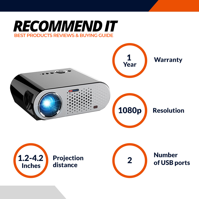 Vivibright GP90UP Android _ WIFI Portable Projector LED LCD 3200 Lumens 1280 800 Support 1080P
