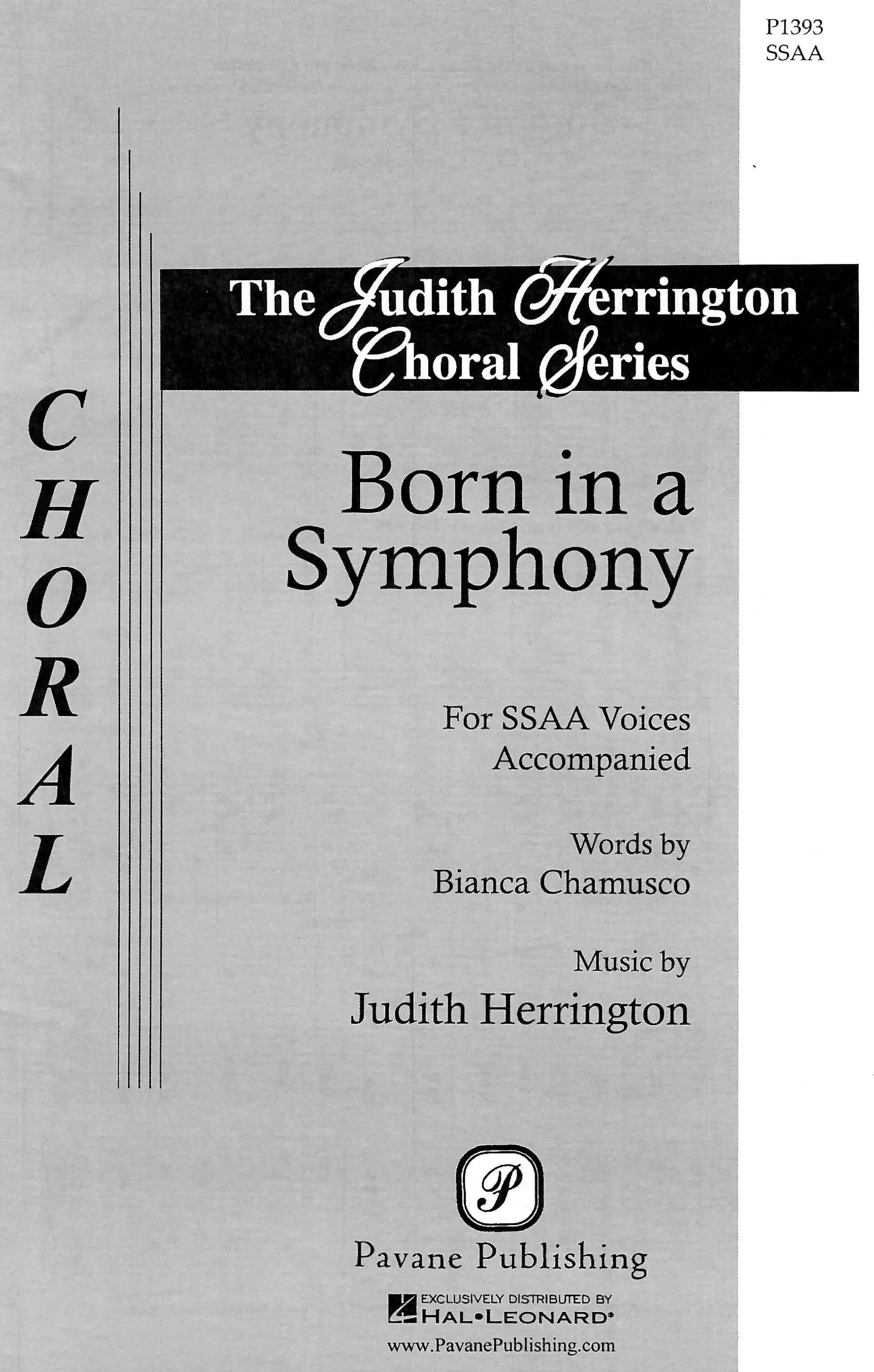 Born In A Symphony SSA SSAA Choral Score Pavane Publishing Born in a symphony ssa ssaa choral score pavane publishing