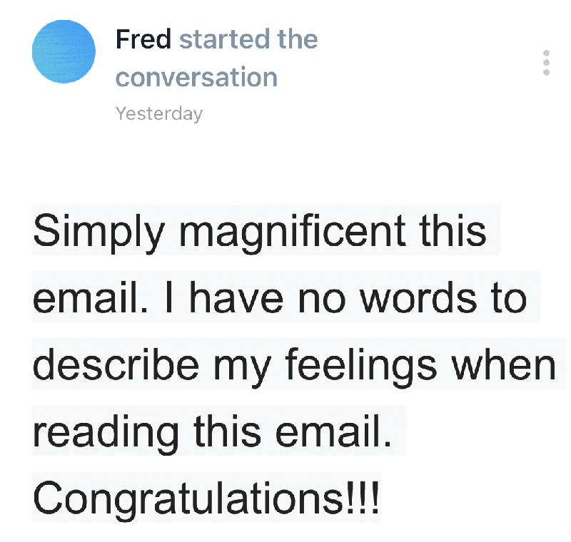 Email from Fred