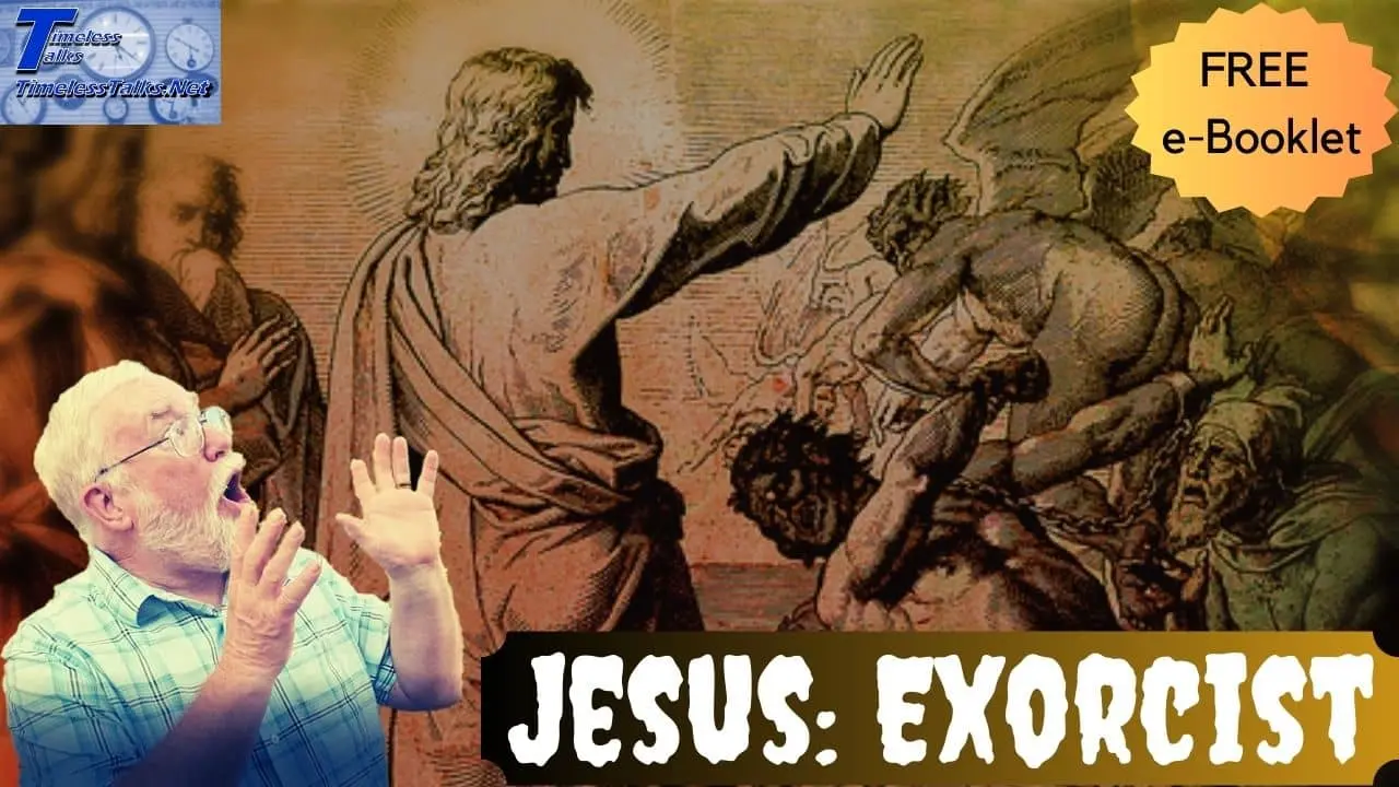 Jesus: Exorcist shows a shocked man as Jesus exorcised an evil spirit at a synagogue