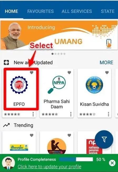 Link Your Aadhaar card with the EPF account using the Umang App