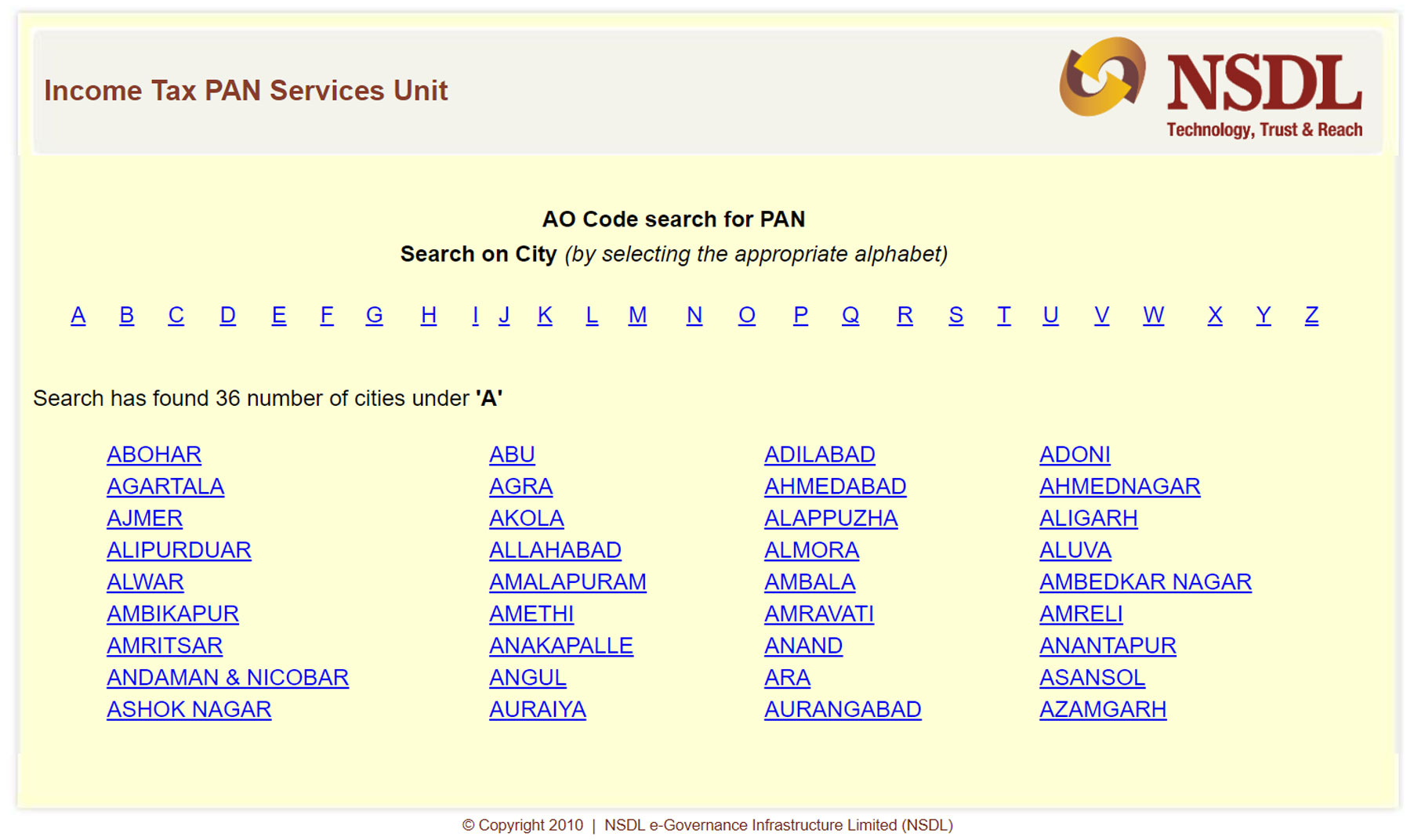 Area Code For Pan Card For Individual No Income