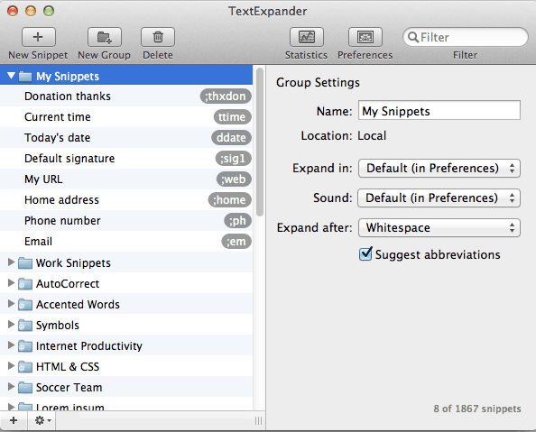 text expander free mac