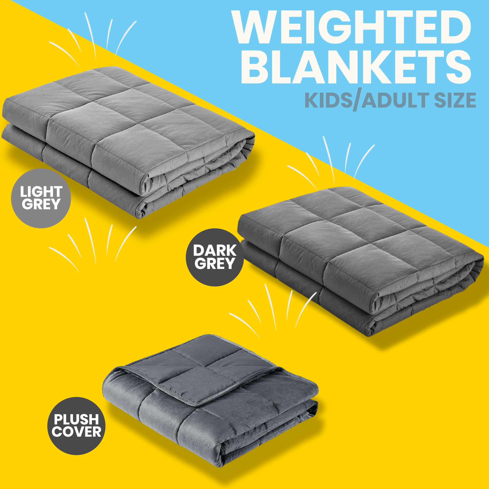 Weighted Blanket 11Kg 9Kg 7Kg 5Kg 2.3Kg Kids Adult Anxiety Relief