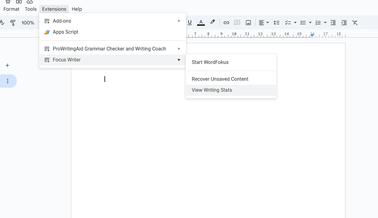 Accessing Writing Statistics