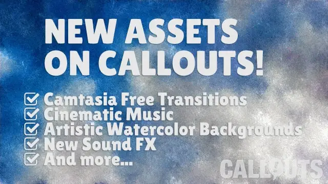 Free Camtasia Transitions, Artistic Backgrounds, Custom Logo, New Music, and More