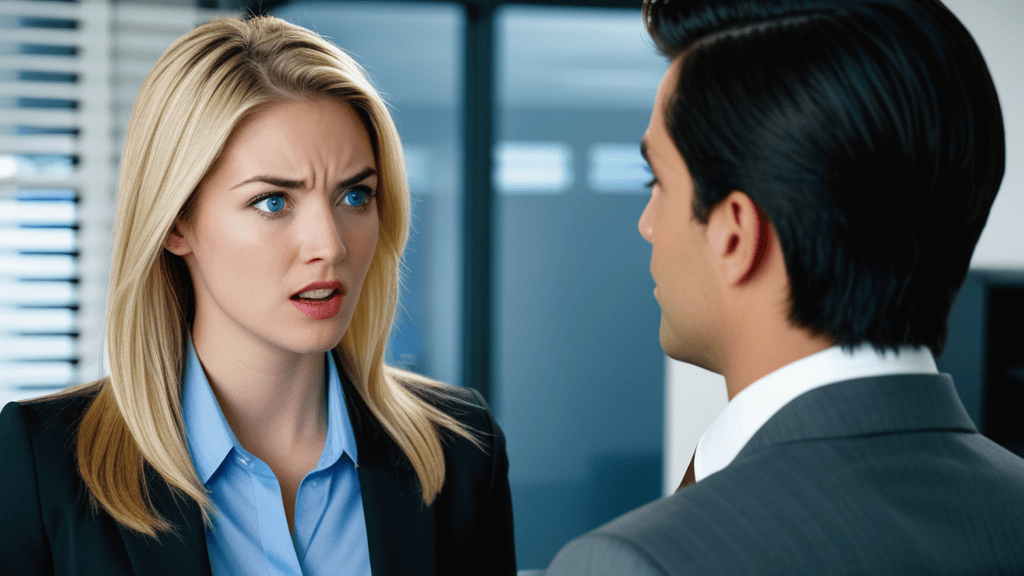 Stressed out woman talking to a man Stressed out woman talking to a man