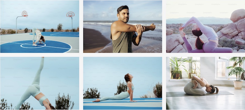 a collage of photos showing athletes doing their stretching routines Stretching and Improved Athletic Performance: A Winning Combination for Athletes