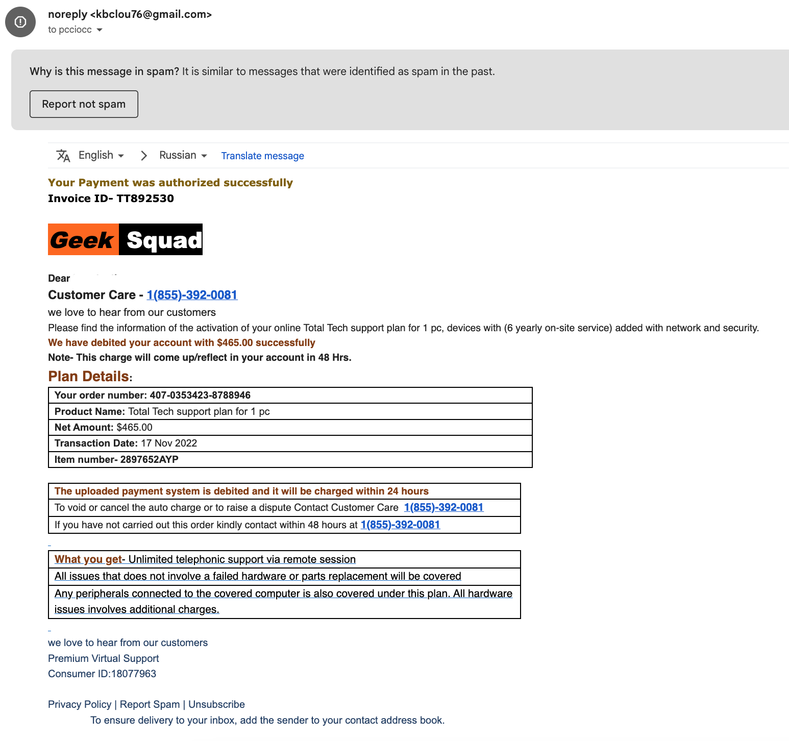 GeekSquad scam email GeekSquad scam