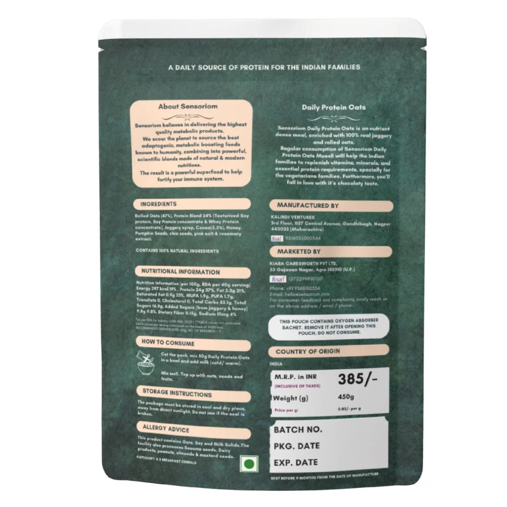High Protein Oats for Weight Loss Chocolate Flavor