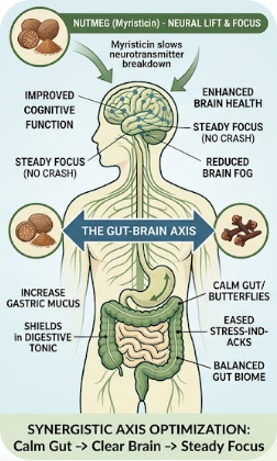 clove and nutmeg for the gut brain axis