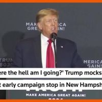 Trump mocks Biden at New Hampshire rally | Reuters Video