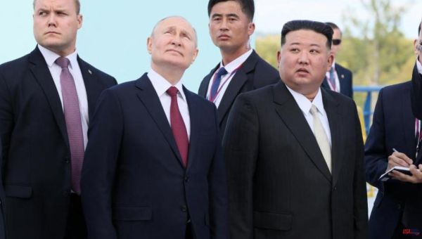 Kim meets with Putin at the Vostochny cosmodrome after two days of travel on his armored train