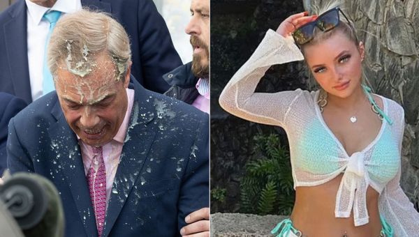 Woman who threw milkshake over Nigel Farage unmasked as ‘video creator’