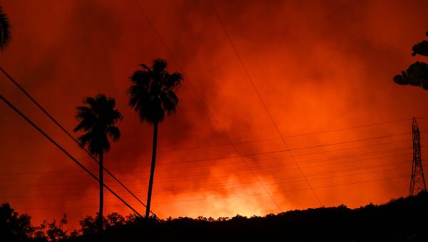 ‘Hurricane force’ Santa Ana winds pose major threat to fire-ravaged LA