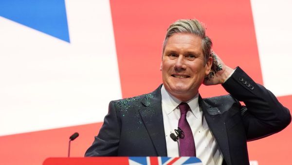 Man arrested after Keir Starmer covered in glitter by protester