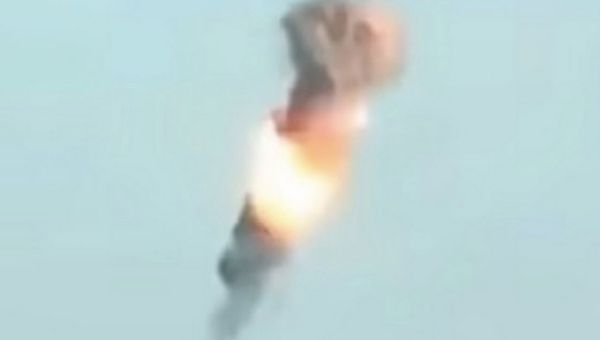 Moment Russian helicopter explodes ‘after being struck by British-made missile’