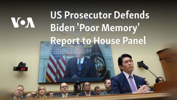 US Prosecutor Defends Biden 'Poor Memory' Report to House Panel