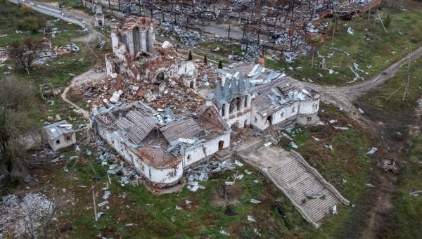 Heartbreaking photos of Ukraine monastery in ruins after wave of Russian strikes
