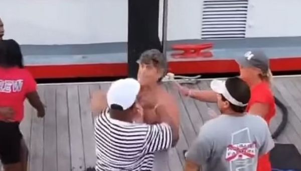 New video shows how mass brawl started at dock as people are thrown in water
