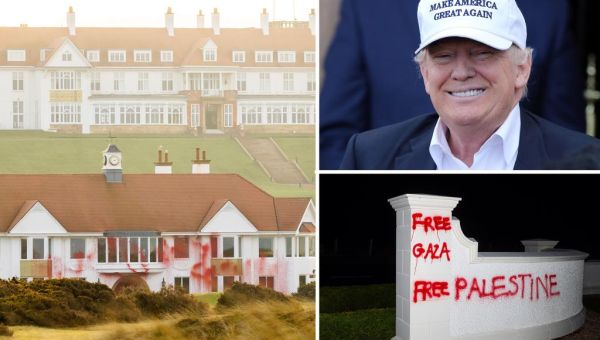 Pro-Palestinian vandals target Trump’s Scotland golf course: ‘Gaza is…