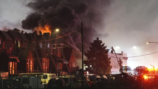 Small plane crash sparks fire in northeast Philadelphia