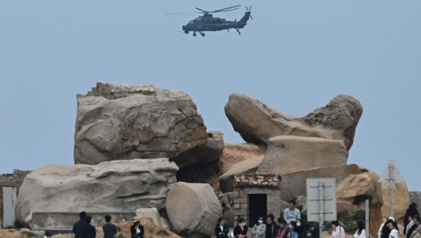 Chinese planes cross the median line of the Taiwan Strait as an angry China begins exercises