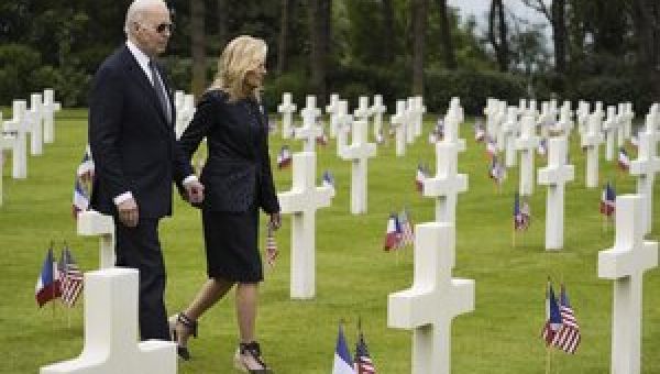 Biden echoes Reagan at Normandy, speaking on the price of freedom