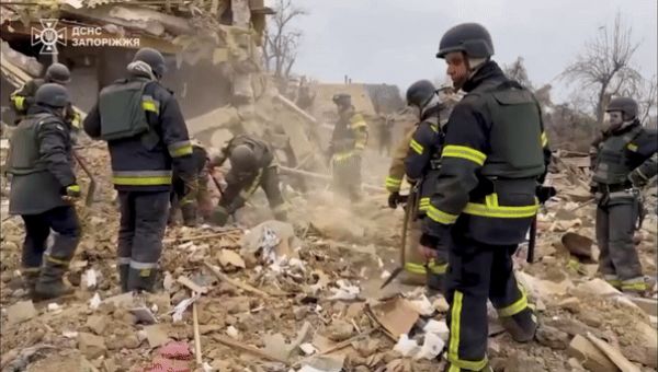 Rescue Operations Underway After Russian Missile Barrage Levels Zaporizhzhia Homes