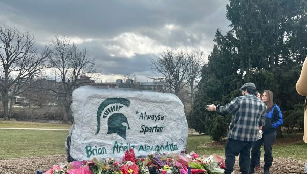 MSU’s ‘Rock’ becomes site for gun rights, honoring victims’ after shooting