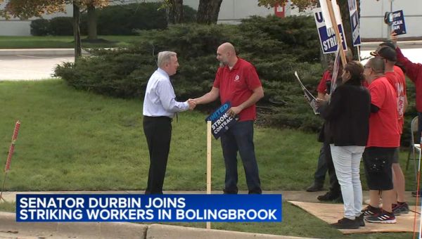 UAW update: Sen. Dick Durbin tells striking Bolingbrook workers he stands with them