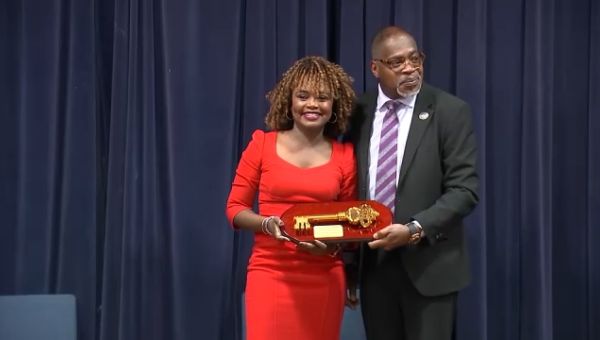 White House Press Secretary Karine Jean-Pierre honored, gifted keys to the city in Hempstead