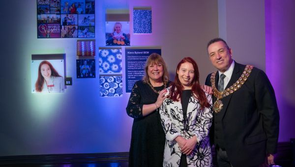 ‘Remarkable’ Bolton Special Olympian has her image unveiled in town hall