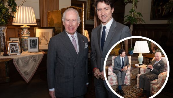 King meets with Canadian prime minister Justin Trudeau at Sandringham