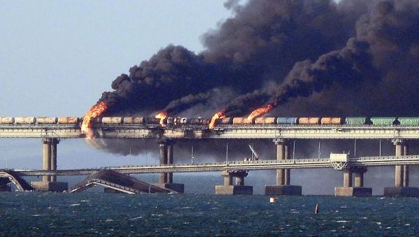 Two killed after ’emergency situation’ on Crimean bridge as explosions heard