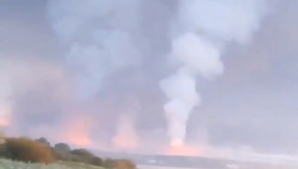 Drone attack by Ukraine sparks blaze in Russian ‘missiles arsenal’ town