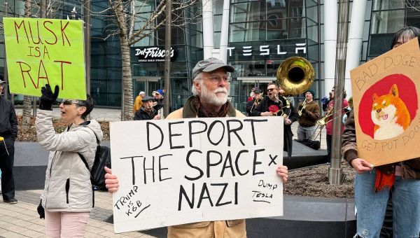 Protests target Tesla stores amid anti-Musk feeling