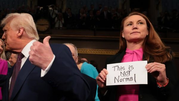 “You have no mandate!”: Congressional Democrats protest Trump’s speech