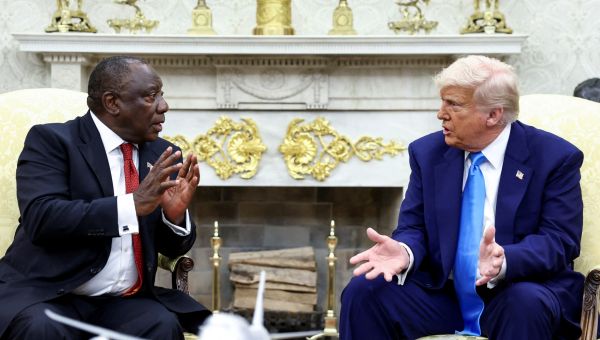Trump plays video about 'white genocide' for South African president. It didn't go well