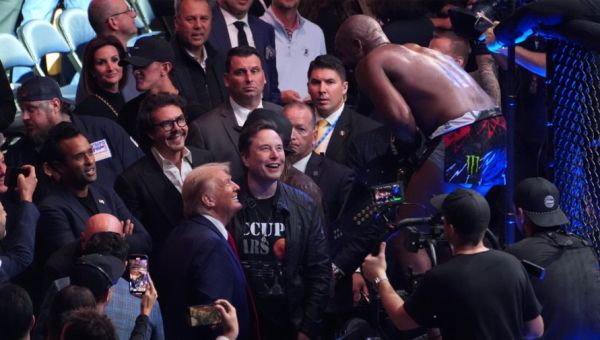 Trump celebrates election win at UFC championship