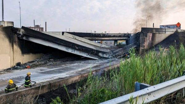 Elevated section of Philadelphia I-95 collapses after tanker truck ...